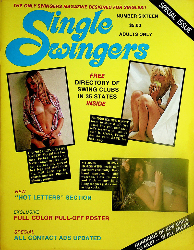 Single Swingers Contact Magazine  Ads and Directory Of Swing Clubs In 35 State  w/Poster  #16 1981      032724lm-p2