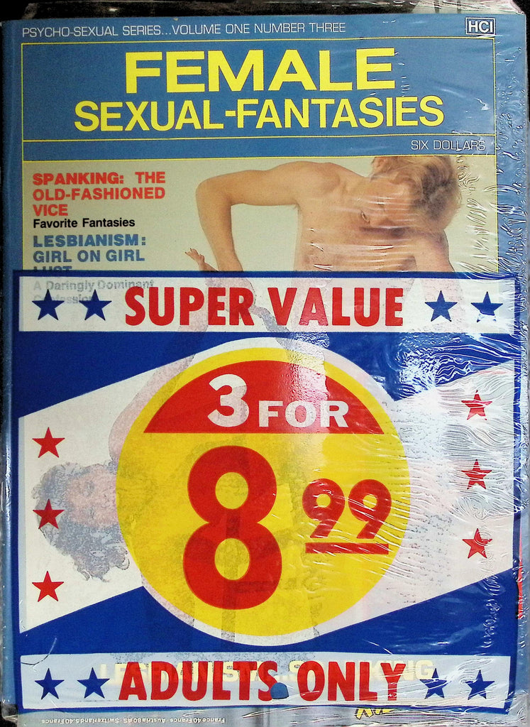 Lot of 3 Magazines: Hanging Melons Vol 2 #3 ,Female Sexual-Fantasies Vol 1 #3  & Mystery Magazine 1980s 091926LLP