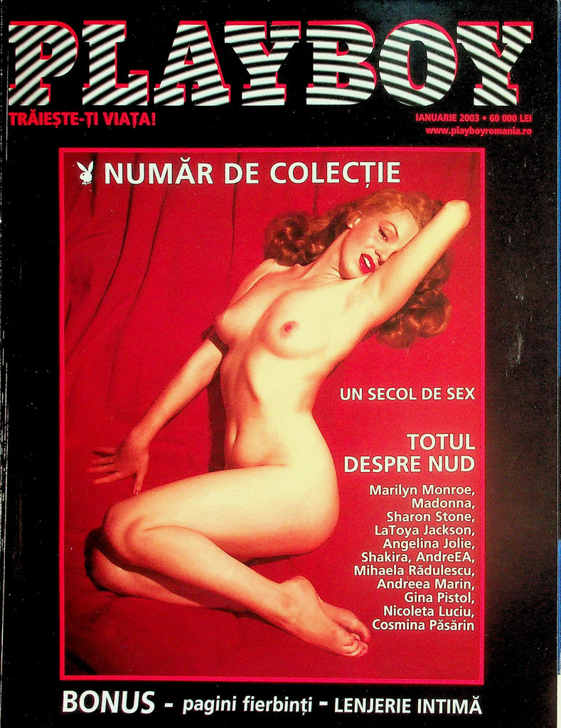 Playboy Romanian International Magazine Marilyn Monroe, Madonna, LaToya Jackson, Angelina Jolie & More!  January 2003    031426lmp