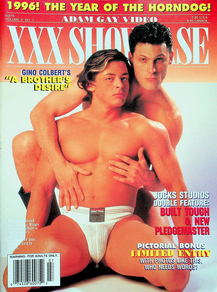 Adam Gay Video XXX Showcase Magazine  Vince Rockland/ Johnny Ringo  vol.3 #7   January 1996     011026lmp