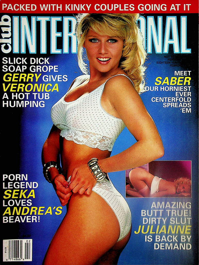 Club International Magazine Covergirl Gaynor / Seka / Saber  February 1990      101323lm-p