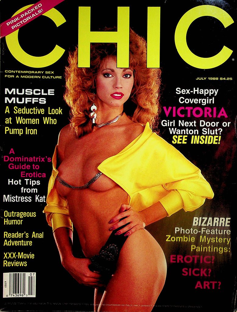 Chic Magazine  Covergirl Victoria / Nicole "Bite My Nipples"   July 1988   092823lm-p2