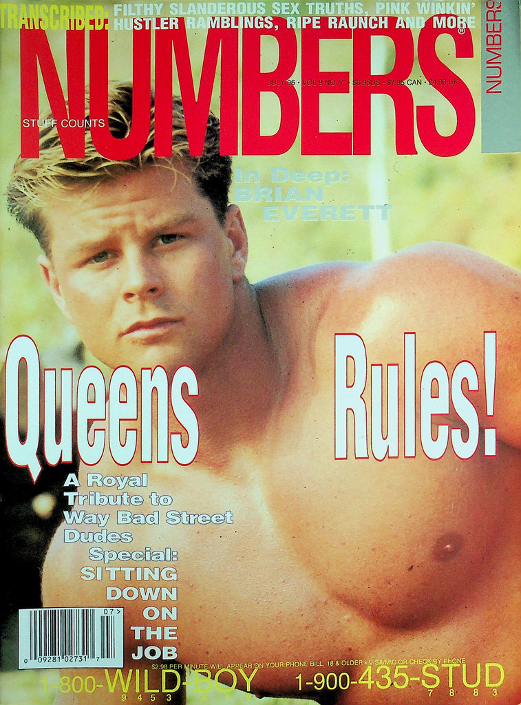 Numbers Gay Magazine  Cover Guy Brian Everett  July 1996    122925lmp