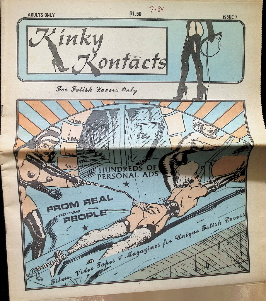 Kinky Kontacts Issue 3 1984 Hundreds of Personal Ads Bondage Fetish Lovers Men's Adult Newspaper -081524AMP2