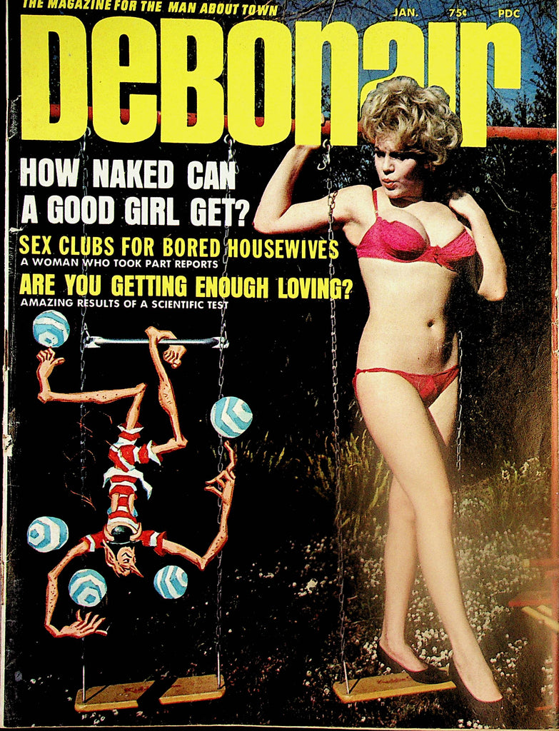 Debonair Vintage Magazine  Are You Getting Enough Loving ? / Deb Of The Month Centerfold Girl Monique Deveraux  January 1968       092824lm-p