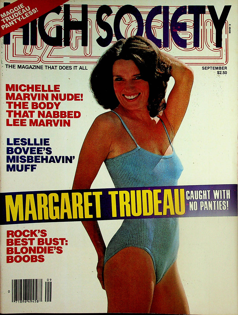 High Society Magazine  Margaret Trudeau Panty-Less! / Lesllie Bovee's Misbehavin' Muff  September 1979   031124lm-p