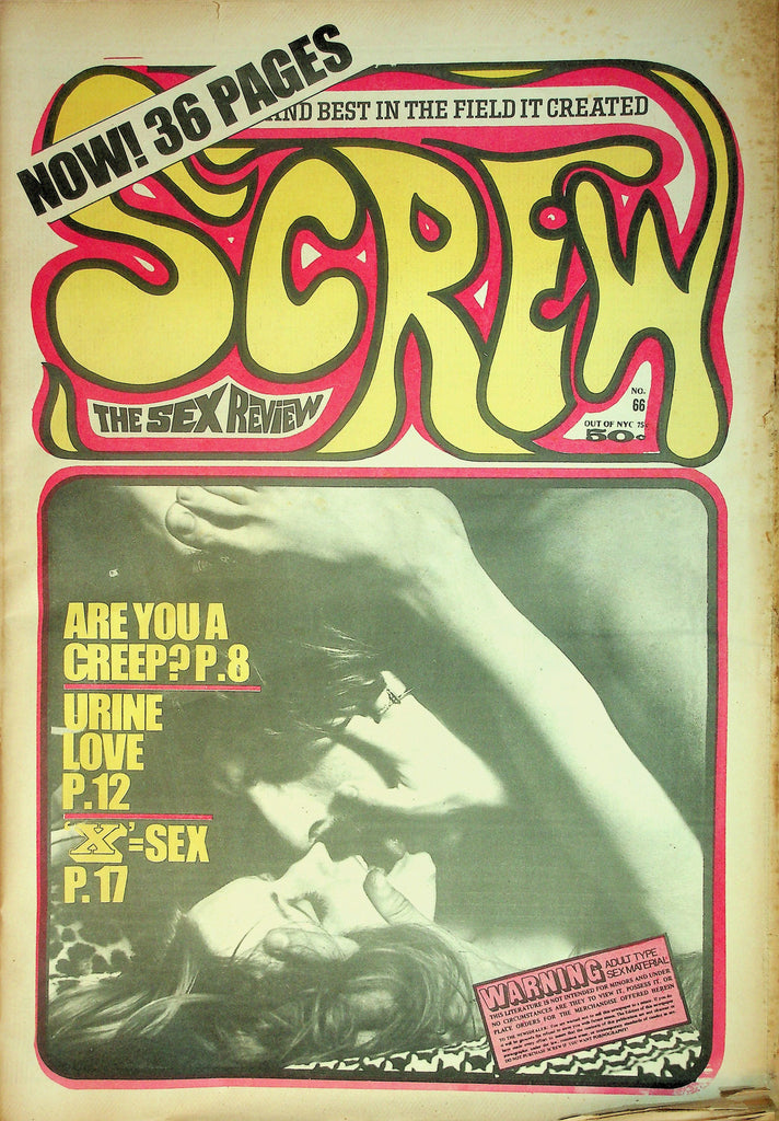 Screw Adult Newspaper  Are You A Creep? / 'X' = Sex  #66  June 8, 1970     090526lmp-GSC