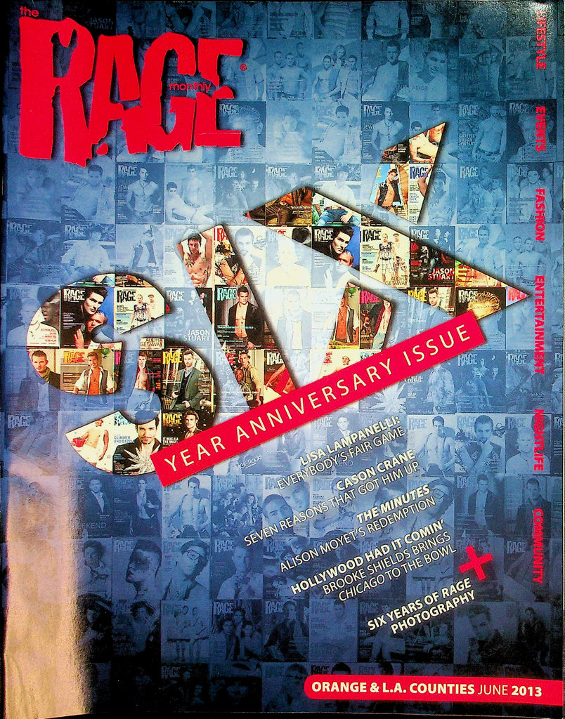 Rage Monthly LGBTQ Magazine  6th Anniversary Issue  Lisa Lampanelli, Cason Crane & More!  June 2013      050326lmp
