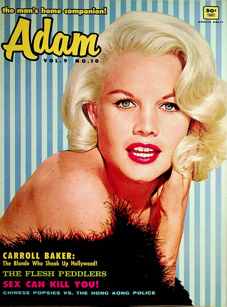 Adam  Magazine   Covergirl Carroll Baker  w/cf  vol.9 #10  1965     061924lm-p2