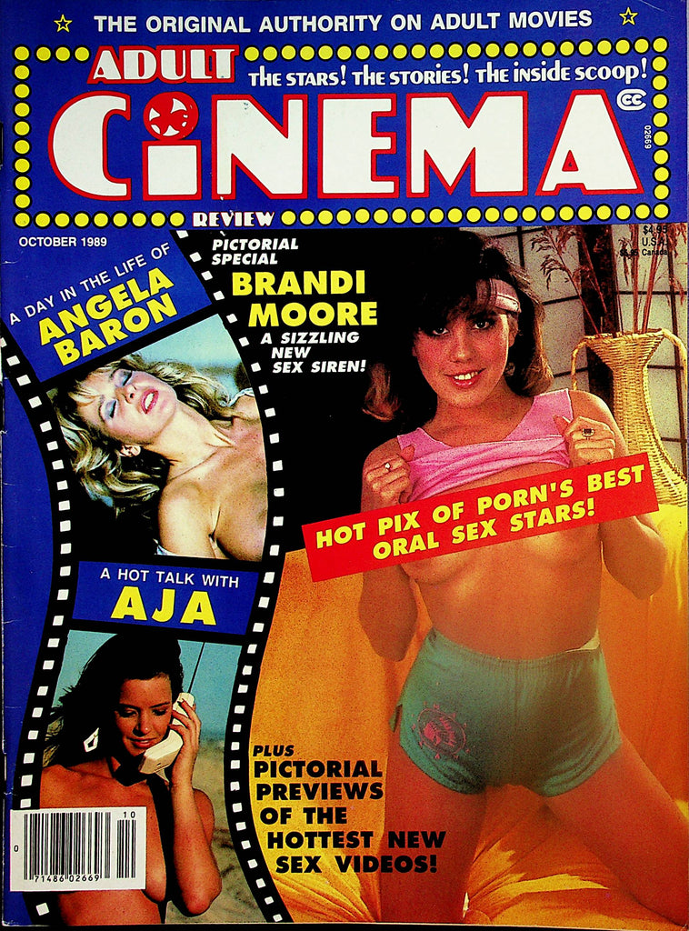Adult Cinema Review Magazine  Brandi Moore, Angela Baron, Aja, Christy Canyon    October 1989   031624lm-p
