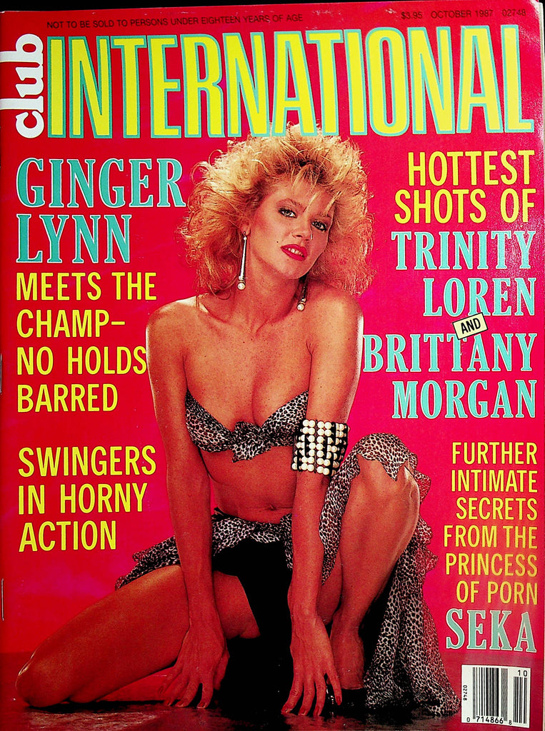 Club International Magazine  Ginger Lynn, Trinity Loren, Brittany Morgan and Seka  October 1987    020224lm-p2