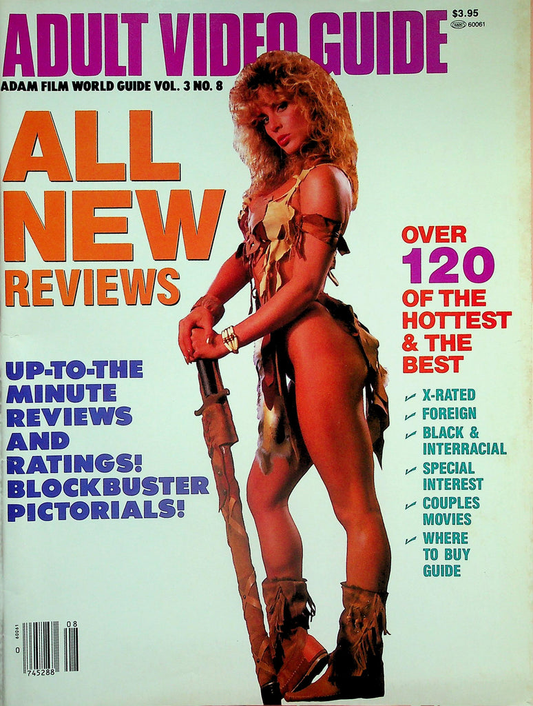 Adam Adult Video Guide Magazine  Covergirl Barbara Dare / Porsche Lynn & More!   vol.3 #8 1987    122625lmp