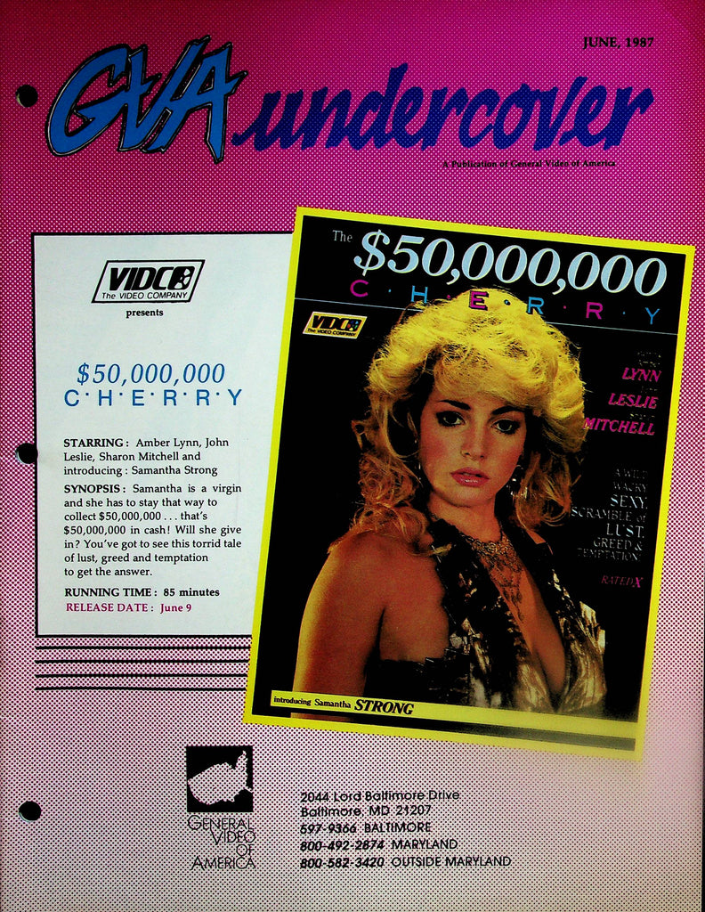 GVA Undercover Video Adult Catalog  Cover Girl Samantha Strong / Vanessa Del Rio & More!  1980's    051525lm-p