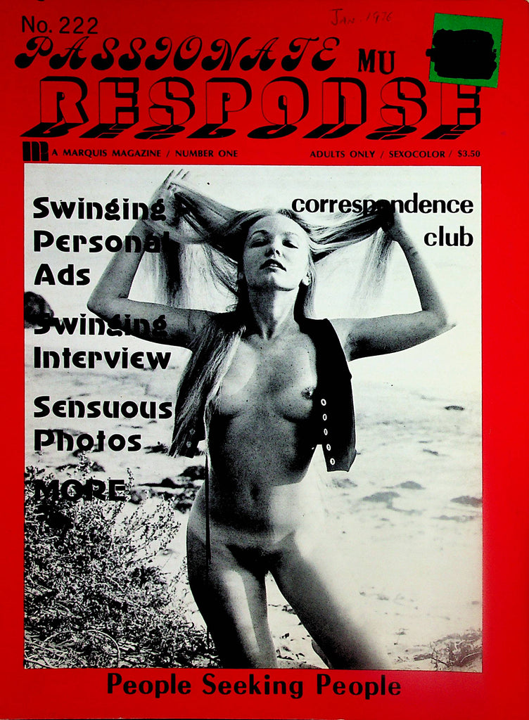 Passionate Response Swingers Contact Magazine   Personal Ads, Sensuous Photos  #1  1974 Marquis   081824lm-p