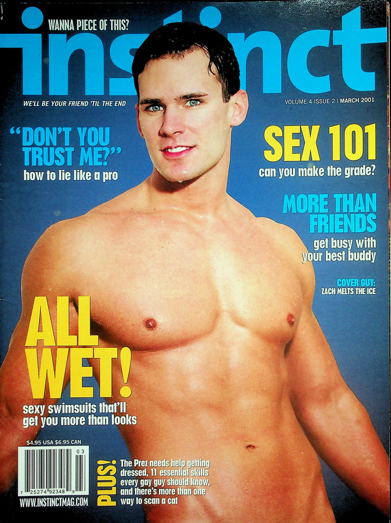 Instinct Gay Interest Magazine   Coverguy Zach /  All Wet! Sexy Swimsuits    March 2001        042226lmp