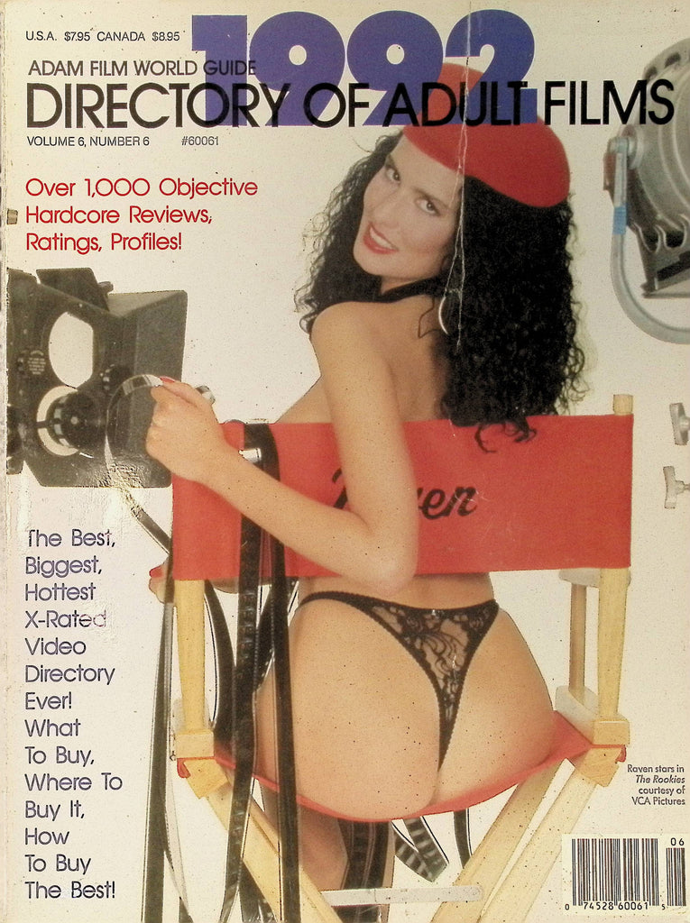 Adam Film World Guide Directory of Adult Films 1992 Vol 6 #6 Raven The Rookies & more!!  101625AMP