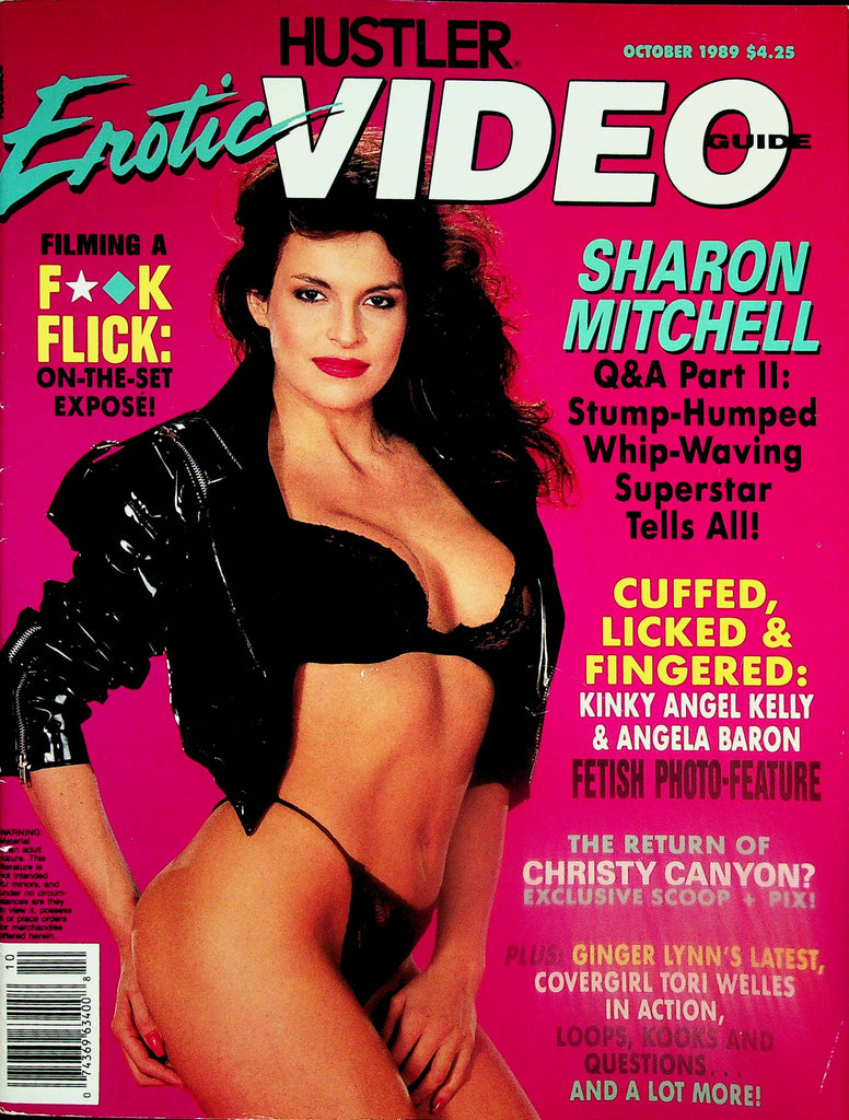 Hustler Erotic Video Guide Magazine  Covergirl Tori Welles / Sharon Mitchell, Angela Baron & More!  October 1989      052125lm-p