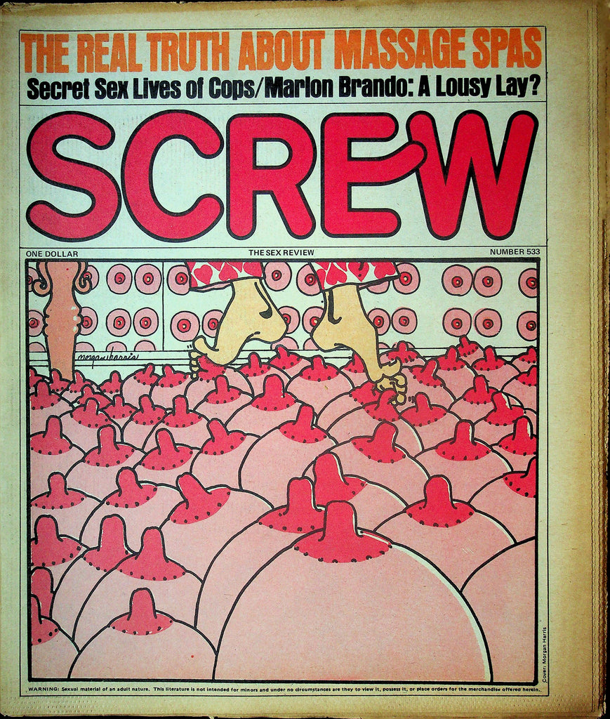 Screw Men's Newspaper Truth About Massage Spas Ft. Marlon Brando No.533 May 21 1979 061224OSRP