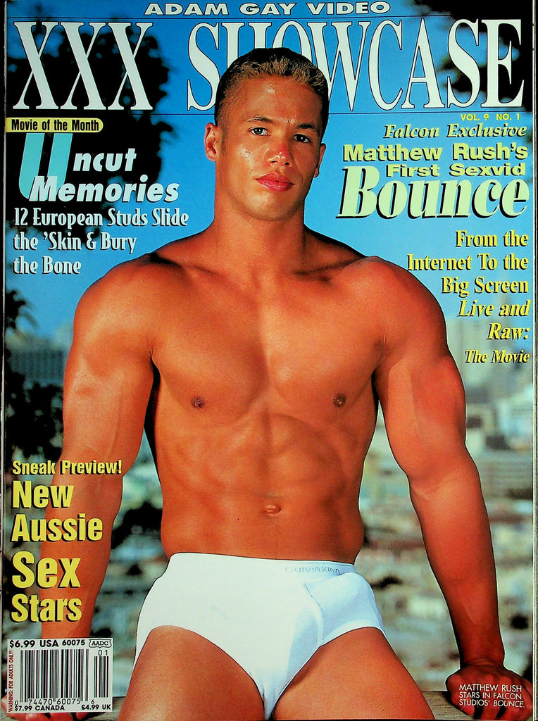 Adam Gay Video XXX Showcase Magazine  Cover Guy Matthew Rush / New Aussie Sex Stars   vol.9 #1  July 2001   041626lmp