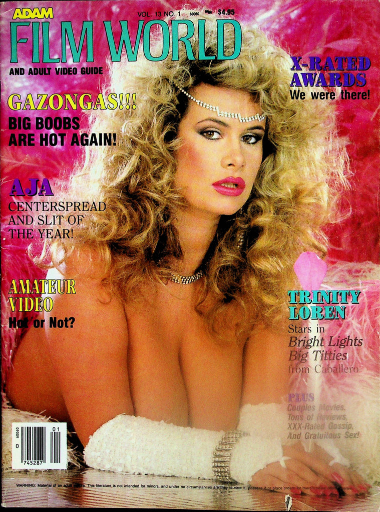 Adam Film World Magazine  Trinity Loren Stars In Bright Lights Big Titties / AJA  Centerfold  vol.13 #1  1989  071425lm-p