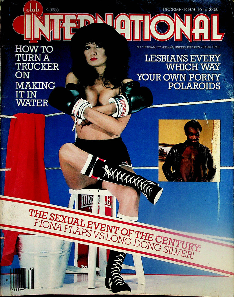Club International Magazine  Fiona Flaps vs. Long Dong Silver  December 1979  Paul Raymond   052324lm-p