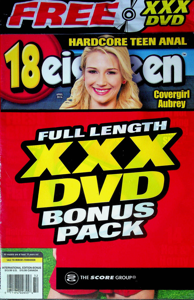 18 Eighteen Magazine Aubrey April 2016 SEALED W/DVD 022924RP