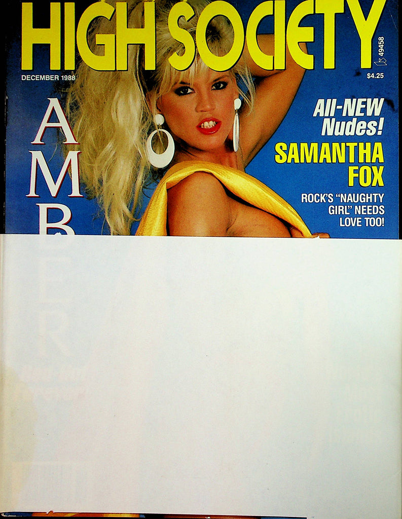 High Society Magazine Amber Lynn / Samantha Fox  December 1988   new    010324lm-p
