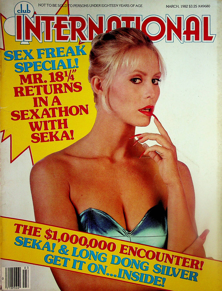 Club International Magazine  Seka & 18 1/4" Long John Silver  March 1982      092823lm-p2