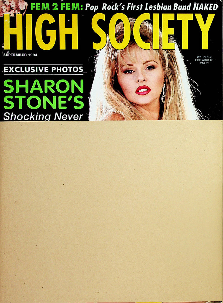High Society Magazine   Covergirl Dyanna / Sharon Stone  September 1994  new     122723lm-p