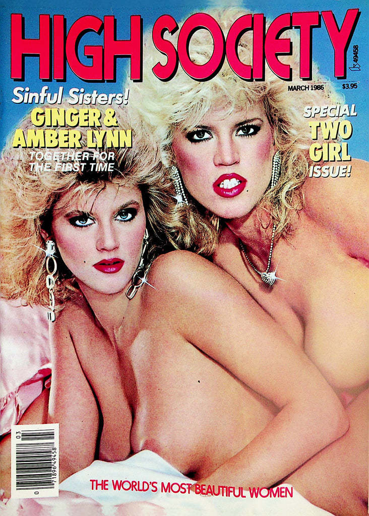 High Society Magazine  Ginger & Amber Lynn  - Special Two Girl Issue!  March 1986    122324lm-p