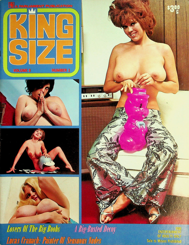 King Size Busty Magazine  Covergirl Roxanne Brewer / A Big-Busted Decoy  vol.3 #1 1972 Parliament 082226lmp-GSC