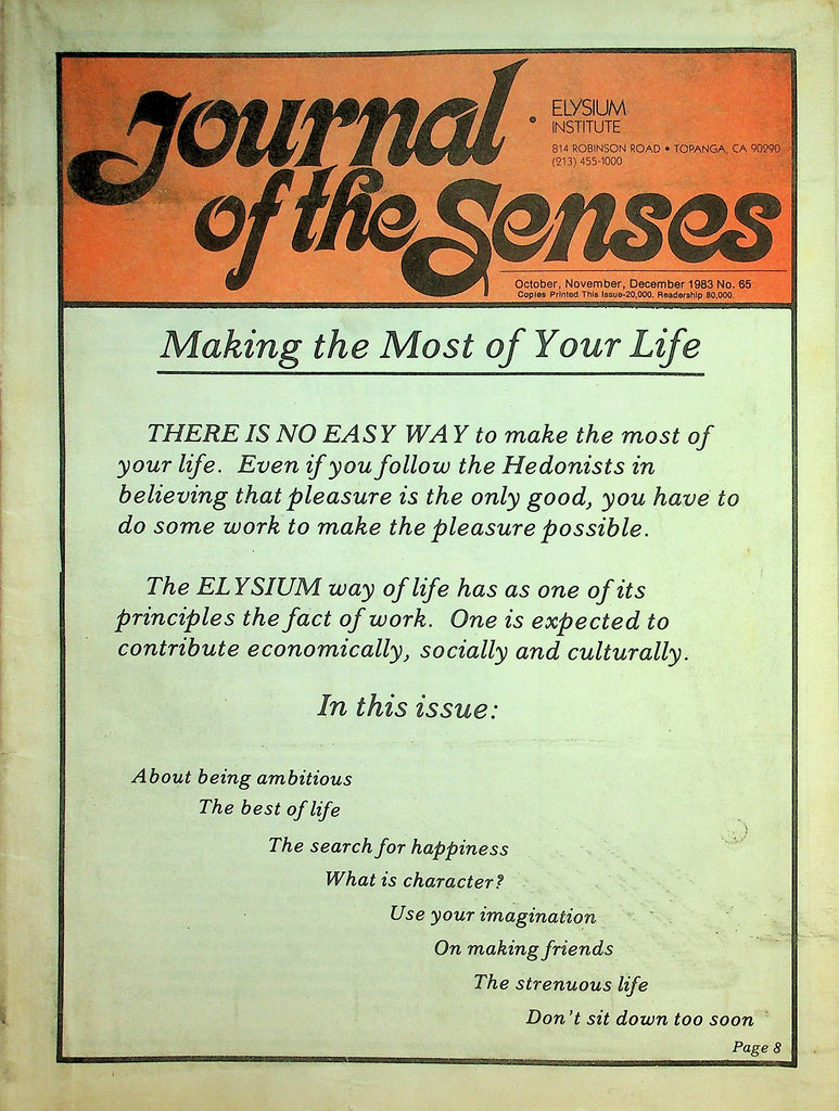 Journal Of The Senses Nudist Newspaper   Making The Most Of Your Life  October-December 1983   062826lmp-GSC