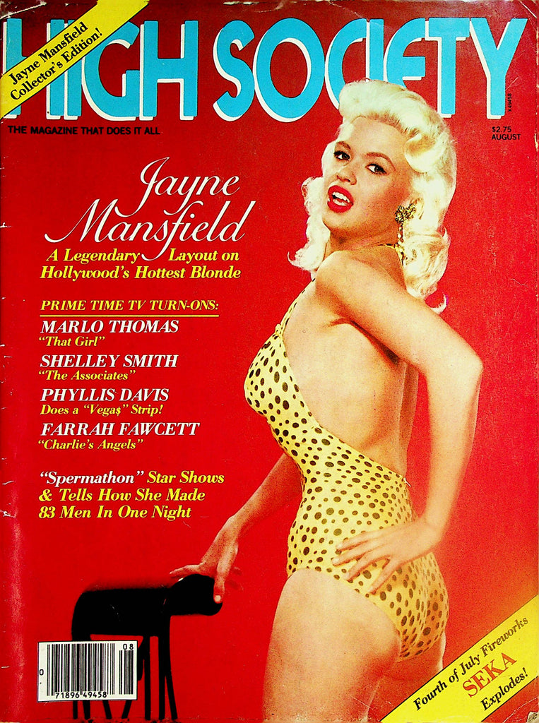 High Society Magazine Jayne Mansfield, Seka, Farrah Fawcett and More!   August 1980     082124lm-p