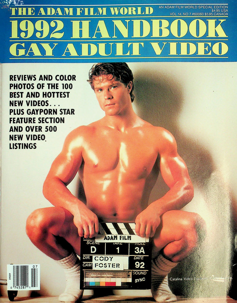 The Adam Film World 1992 Handbook Gay Adult Video Magazine  Cover Guy Cody Foster  vol.14 #7  June 1992   041626lmp