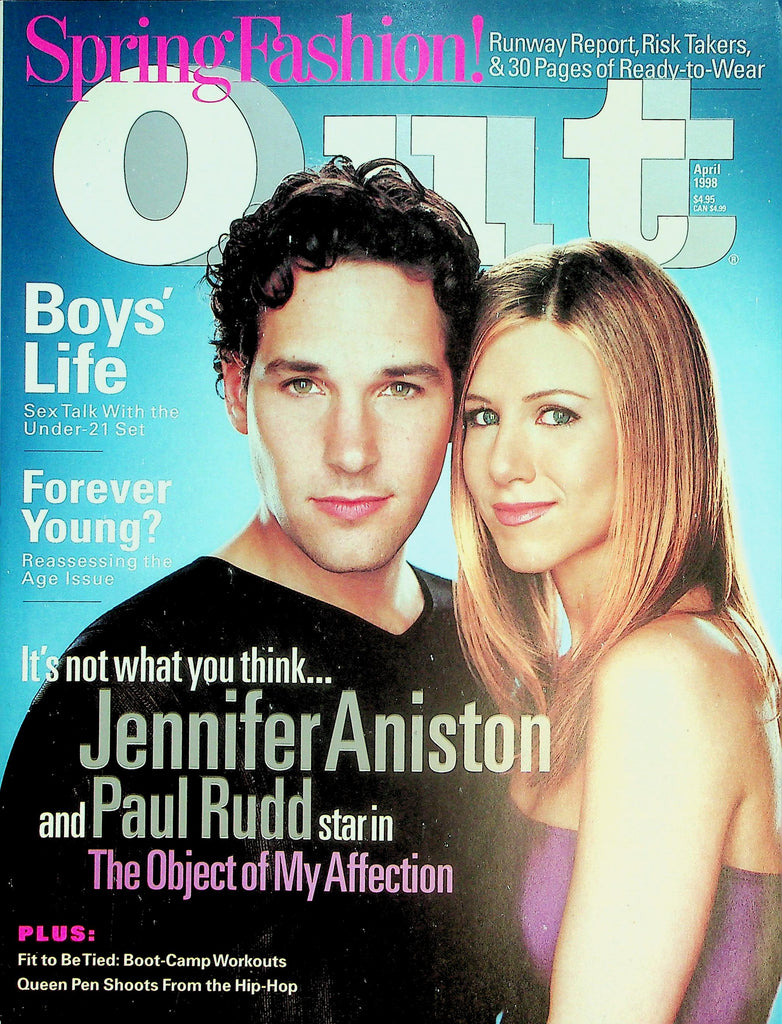 OUT LGBTQ+ Magazine   Jennifer Aniston & Paul Rudd / Spring Fashion!  April 1998        042126lmp