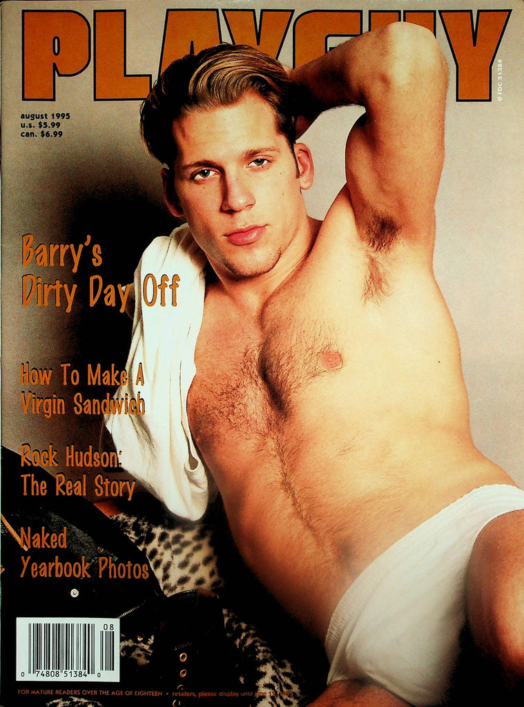 Playguy Gay Magazine  Cover Guy Barry / Rock Hudson The Real Story August 1995   090825lm-p