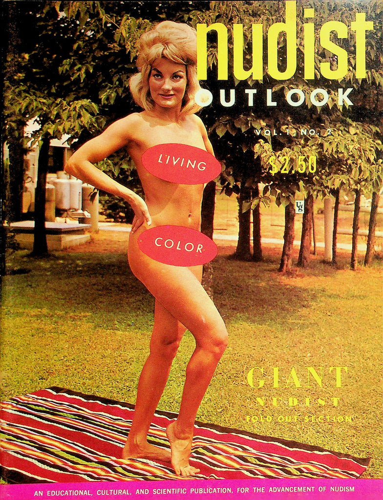 Nudist Outlook Magazine  In The Pursuit Of Happiness  w/Giant Nude Fold-Out Poster!  vol.1 #2  1960's   063026lmp-GSC