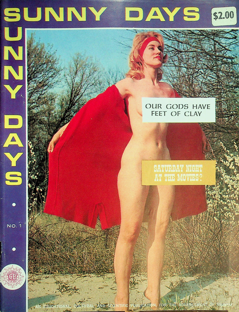Sunny Days Nudist Magazine  Our Gods Have Feet Of Clay / Saturday Night At The Movies?  #1 1960's  070926lmp-GSC