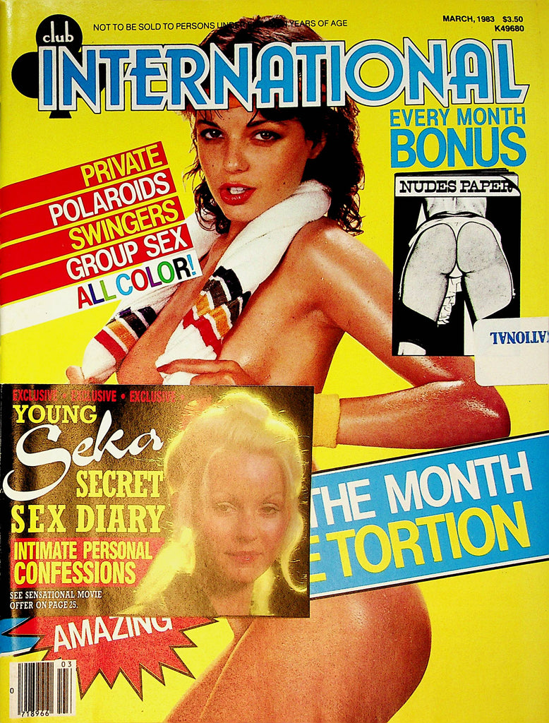 Club International Magazine Sex Freak Of The Month Connie Tortion / Seka -Free Nudes Paper  March 1983     042823lm-p