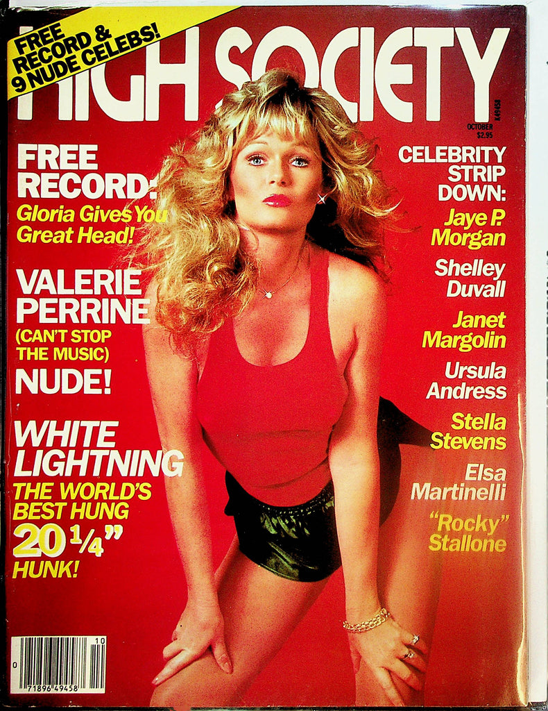 High Society Magazine  Covergirl Valerie Perrine / Free Record: Gloria Gives Great Head! October 1980    101323lm-p