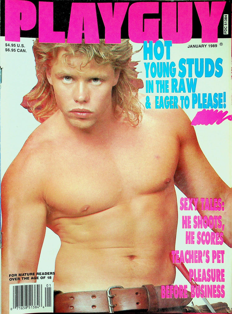 Play Guy Magazine   Cover Guy Centerfold 'Under Construction'  January 1989  122625lmp