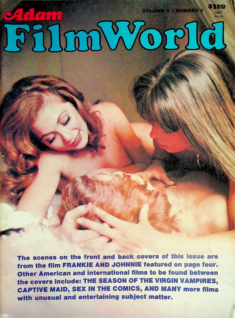 Adam Film World Magazine    Cover: Scene From Frankie  and Johnnie / Season Of The Virgin Vampires  vol.4 #9 1974     020226lmp