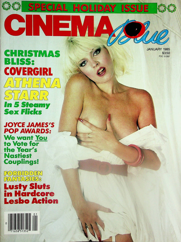 Cinema Blue Magazine    Covergirl Athena Starr / Vanessa Del Rio  January 1985  Special Holiday Issue    051425lm-p