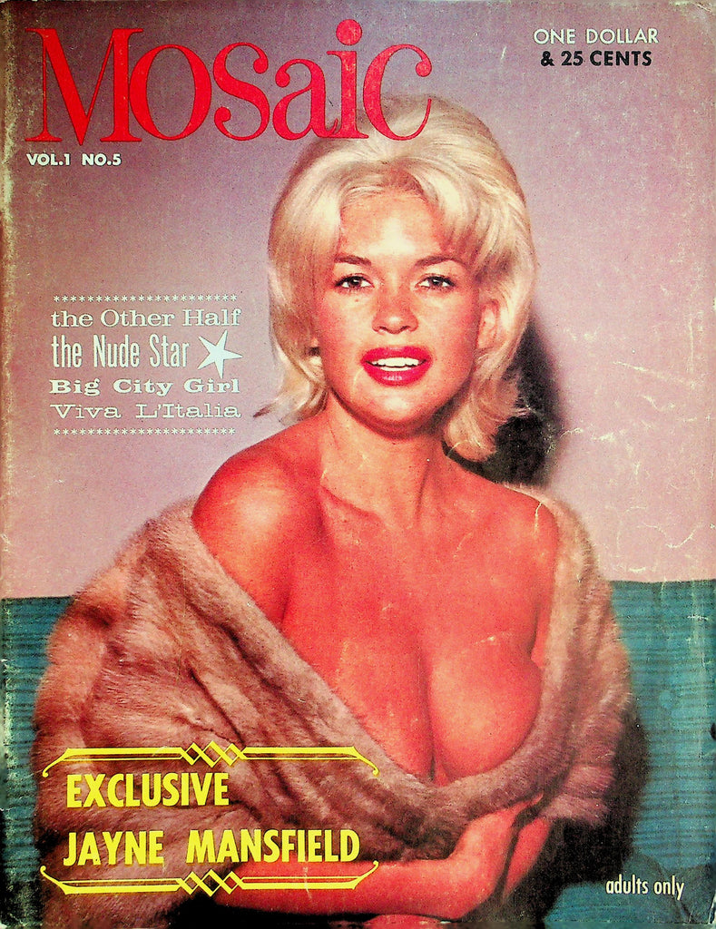 Mosaic Magazine  Exclusive Jayne Mansfield / The Nude Star Big City Girl / Viva L'Italia  vol.1 #5 1963   032126lmp