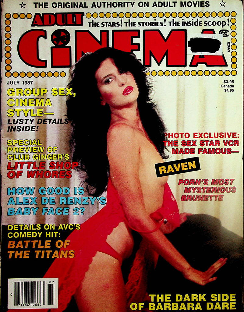 Adult Cinema Magazine  Covergirl Raven/ Barbara Dare  July 1987    092723lm-p