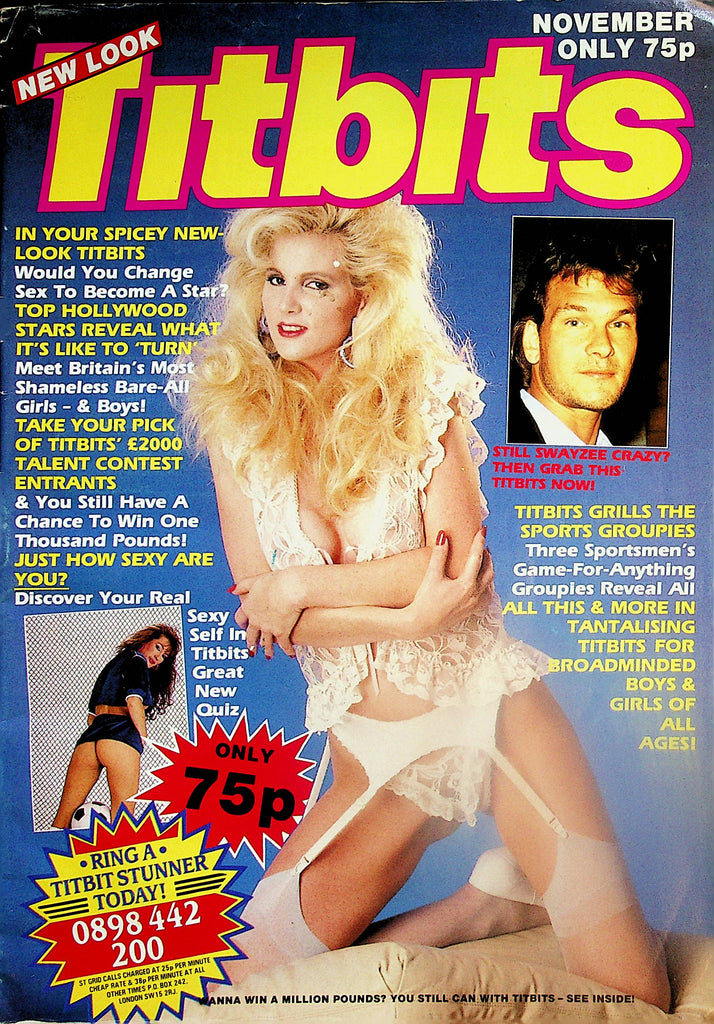 Titbits Magazine  Patrick Swayzee / Trine and More!  November 1990's   011025lm-p