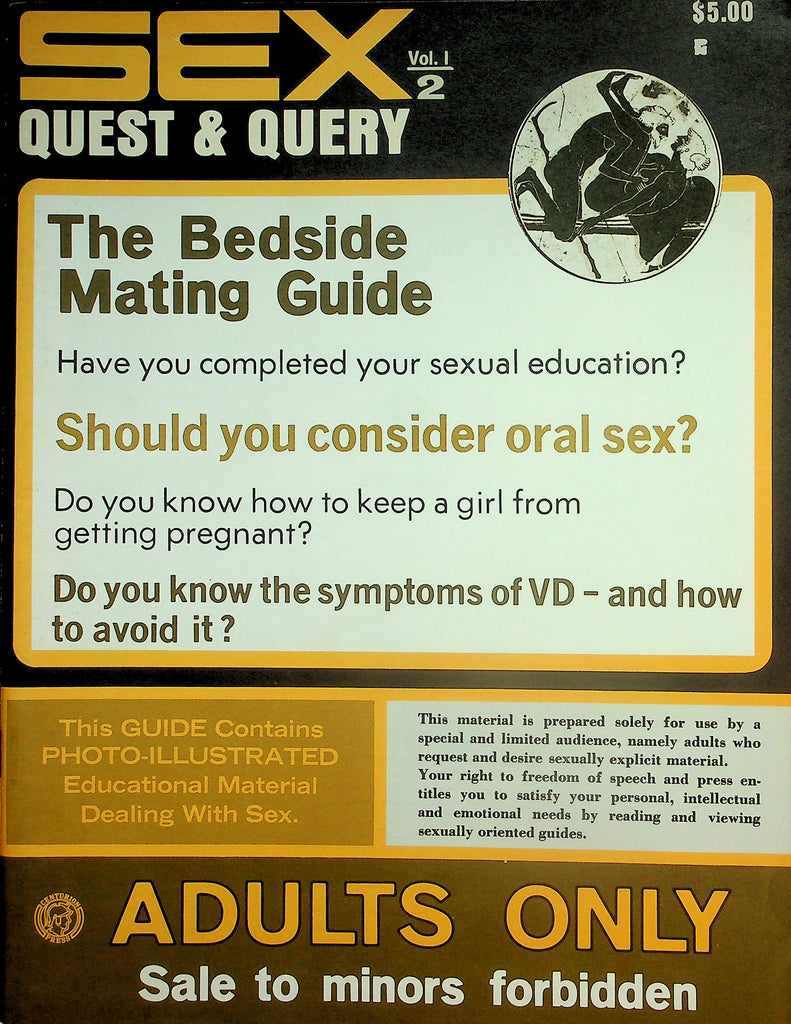 Sex Quest & Query Magazine  Sex Education, Interracial Sex, Oral-Genital Sex & More! vol.1 #2  1971    052526lmp-GSC