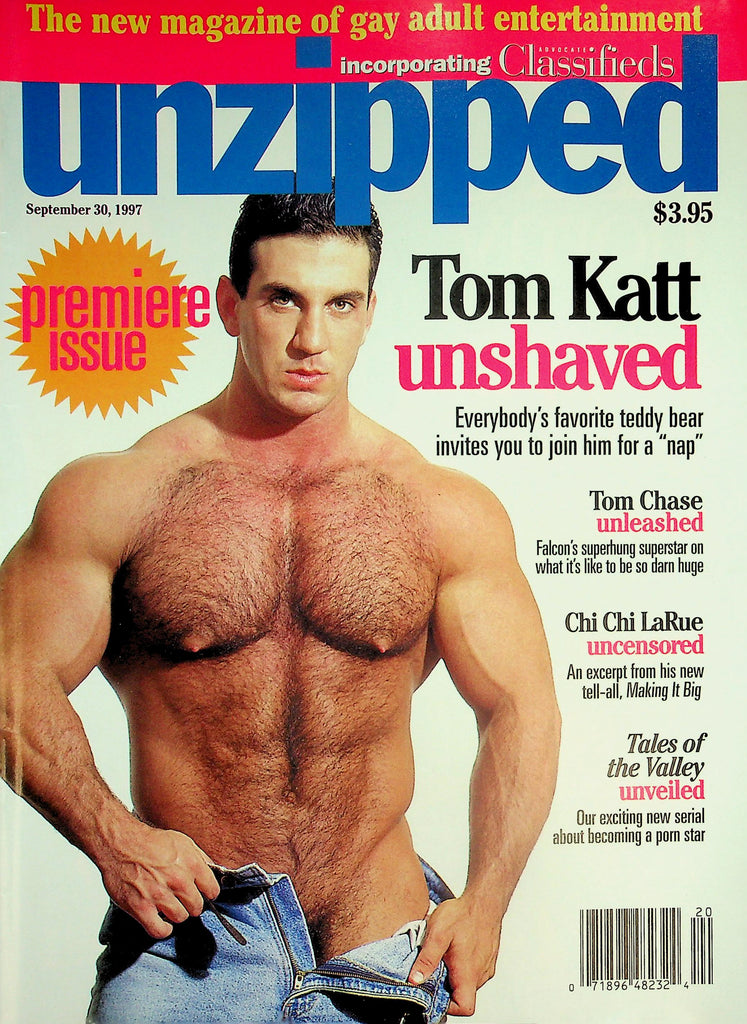 Unzipped Gay Magazine  Premiere Issue!   Cover Guy Tom Katt/ Tom Chase/ Chi Chi LaRue     042426lmp