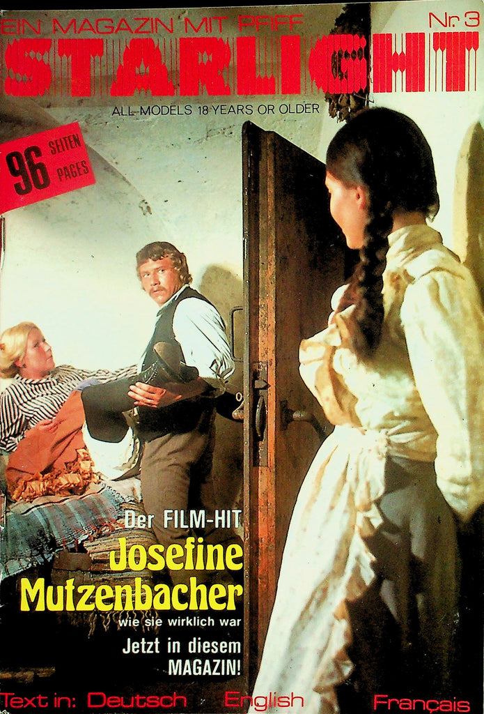 Starlight German International Digest  The Film Hit Josefin Mutzenbacher  #3 1970's  Text In Dutch, English & French      100926lmp-GSC