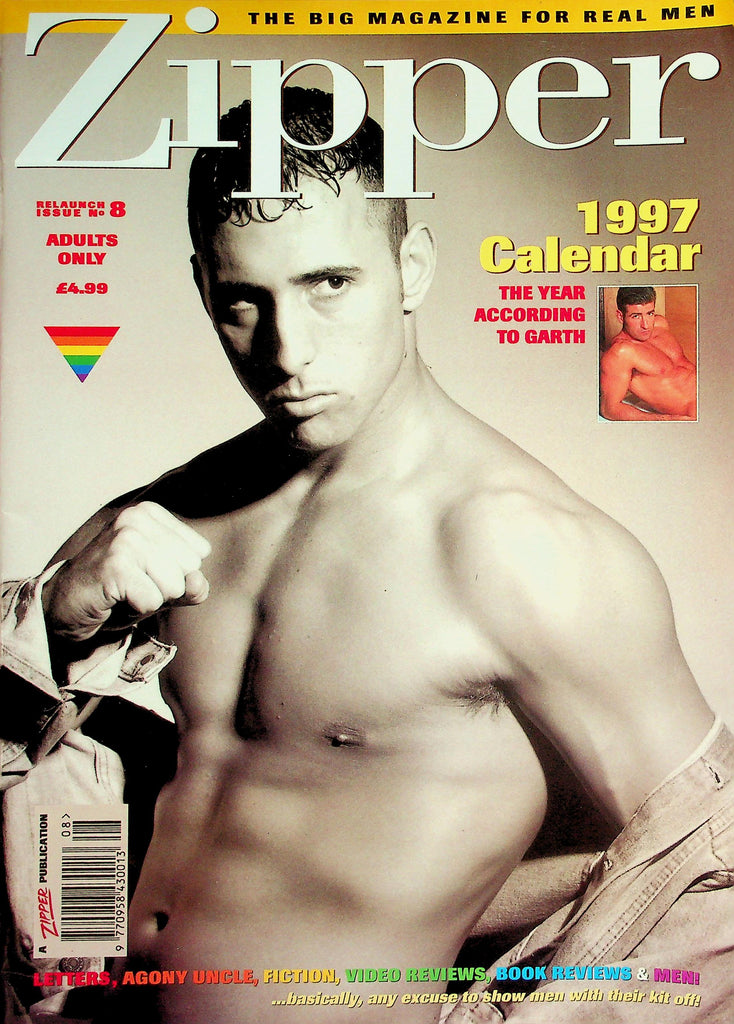 Zipper Gay Magazine  w/ Garth Sexy Centerfold Calendar #8 1997 041926lmp